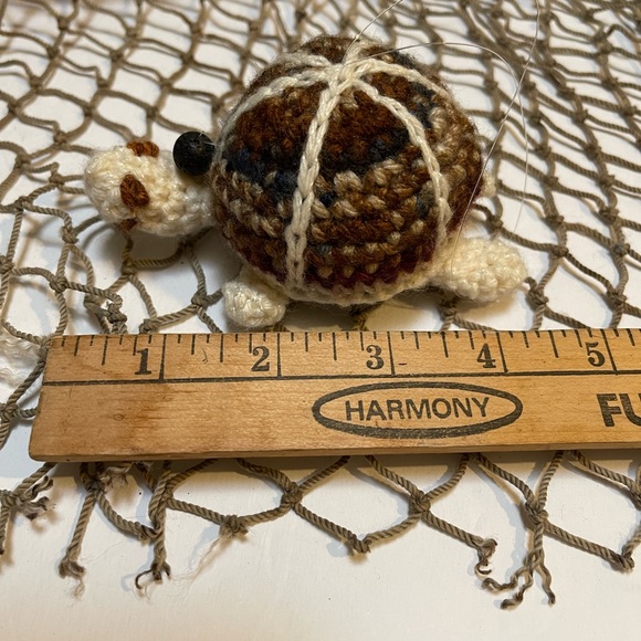 Crochet Cream & Blue Lava Bead Essential Oil Diffuser Gopher Turtle Ornament SK - Picture 6 of 6